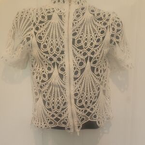 Elegant Cream Lace Women's Top